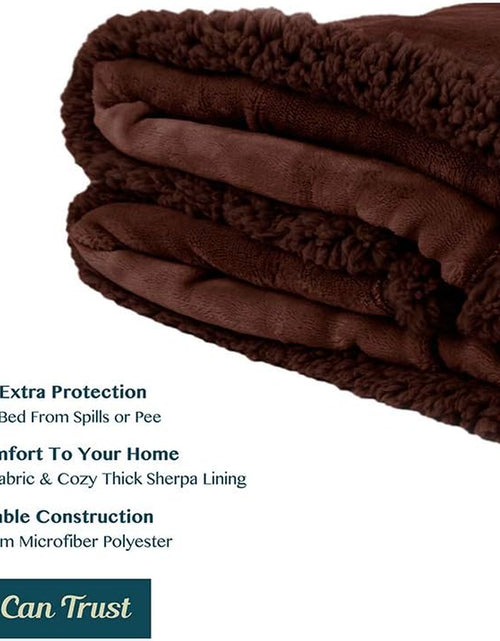 Load image into Gallery viewer, Waterproof Blanket for Couch, Sofa | Waterproof Dog Blanket for Large Dog, Puppy, Cat | Pet Blanket Protector | Plush Soft Warm Fuzzy Sherpa Blanket Bed Throw, Brown, 60X80
