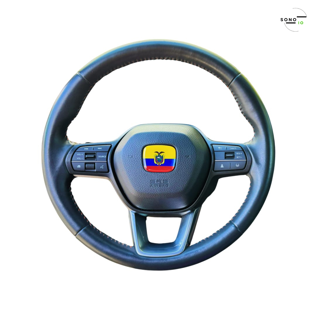 Ecuador Flag 3D Emblem Steering Wheel - automotive (comparable with most Hondas)