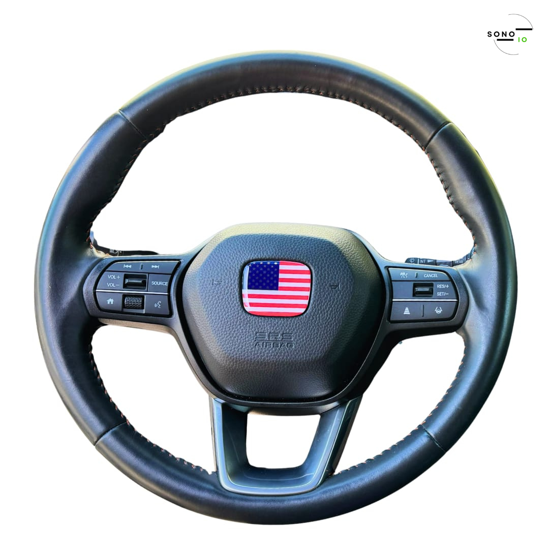 United States of America Flag 3D Emblem Steering Wheel - Automotive, Compatible with Most Hondas