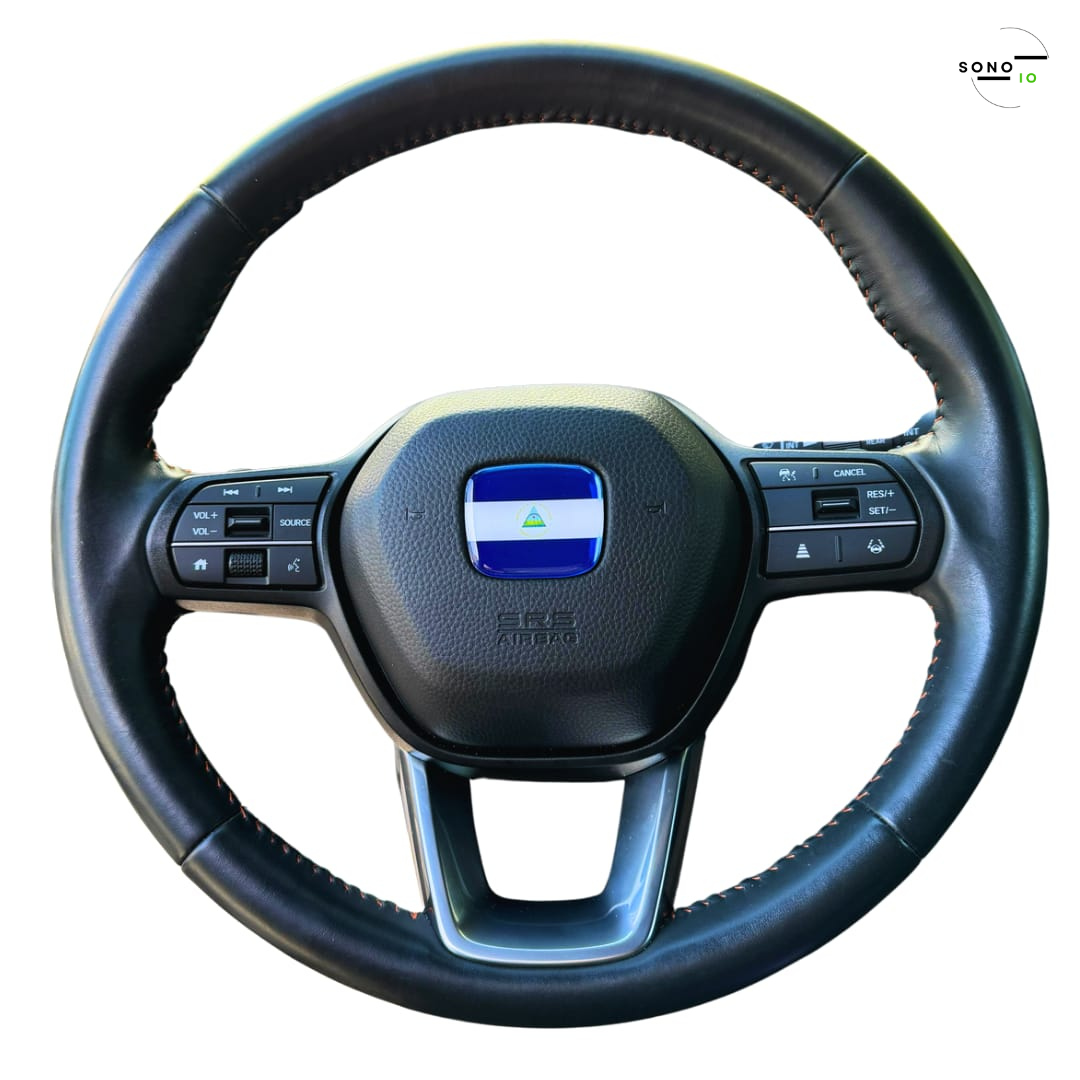 Nicaragua Flag 3D Emblem Steering Wheel - automotive (comparable with most Hondas)