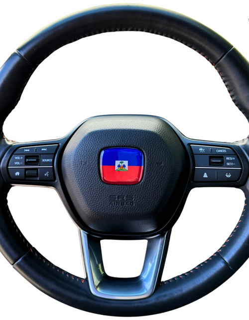 Load image into Gallery viewer, Haiti Flag 3D Emblem Steering Wheel for Automotive - Compatible with Most Hondas
