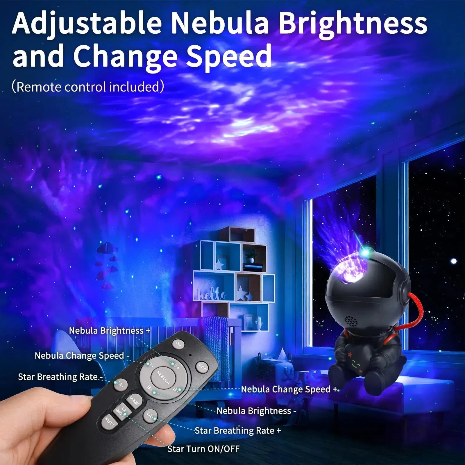 Star Projector Galaxy Light Multiple Nebula Modes Space Astronaut Projector with Remote Control Galaxy Projector for Bedroom Kid