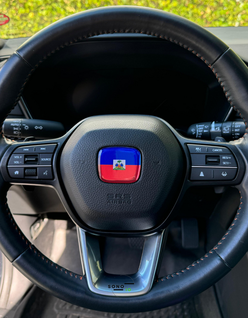 Load image into Gallery viewer, Haiti Flag 3D Emblem Steering Wheel for Automotive - Compatible with Most Hondas
