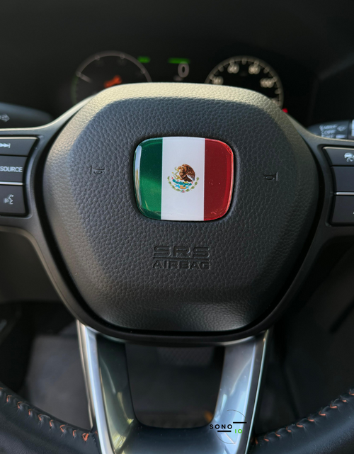 Load image into Gallery viewer, Mexico 3D Emblem Steering Wheel for Automotive - Compatible with Most Hondas
