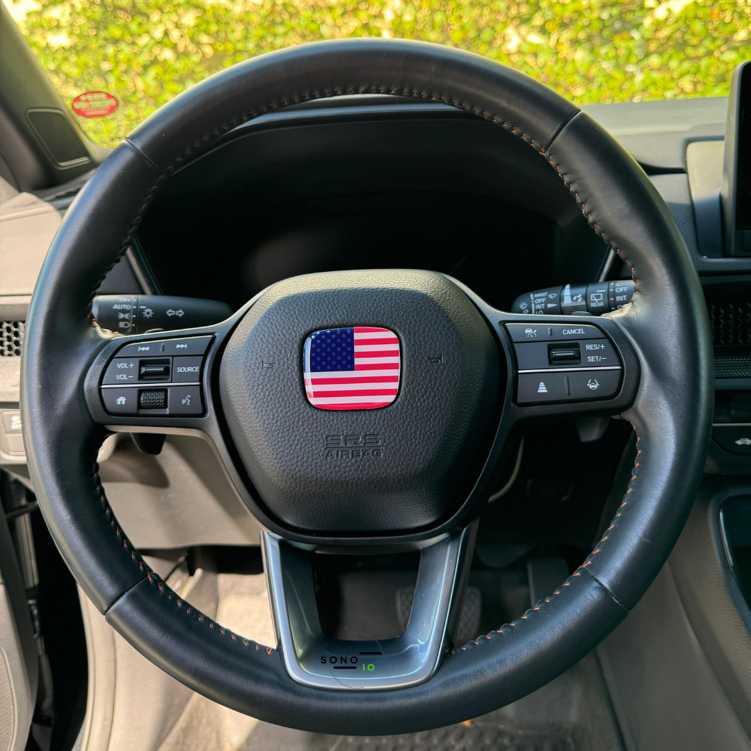 United States of America Flag 3D Emblem Steering Wheel - Automotive, Compatible with Most Hondas