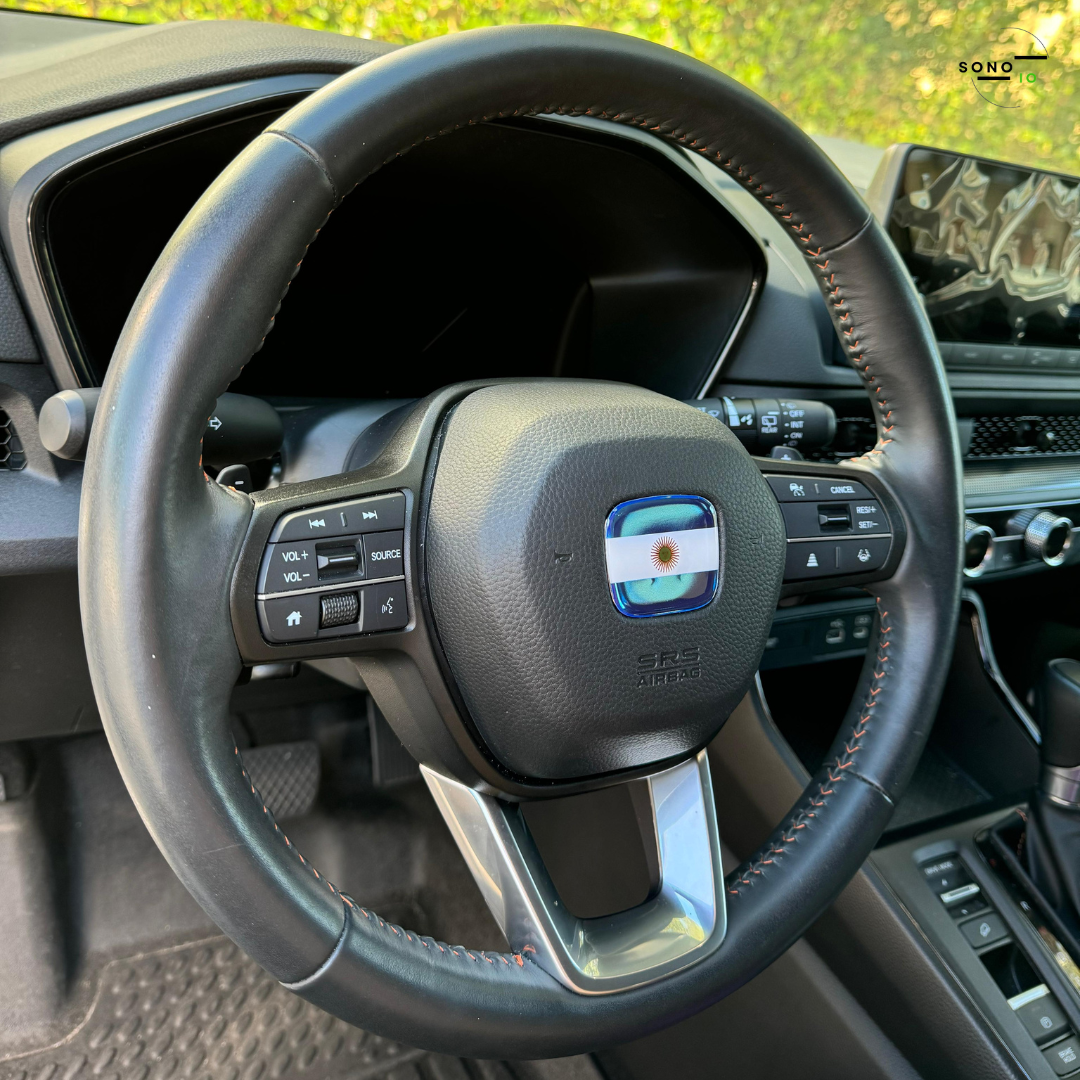 Argentinean Flag 3D Emblem Steering Wheel - automotive (comparable with most Hondas).