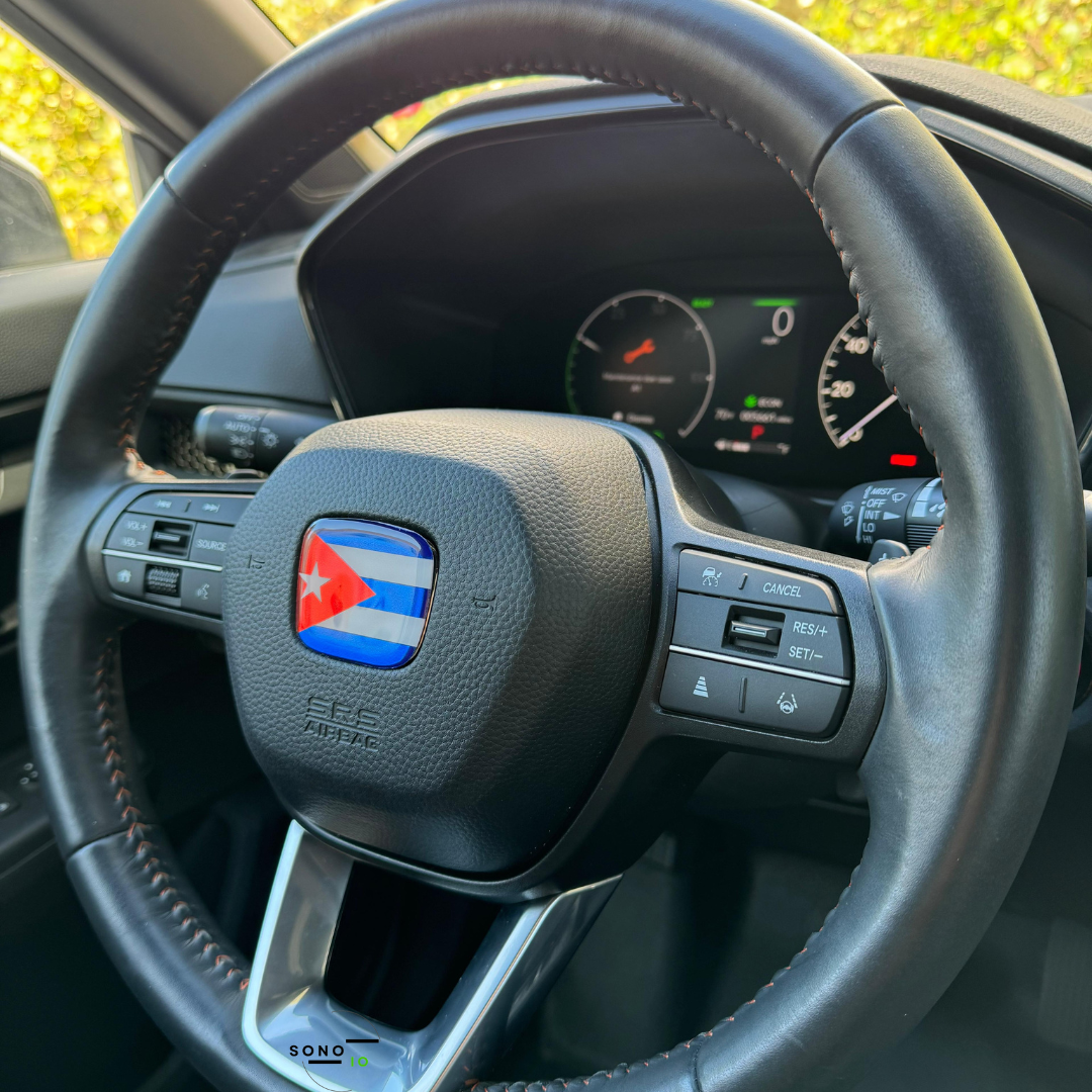 Cuba Flag 3D Emblem Steering Wheel - automotive (comparable with most Hondas)