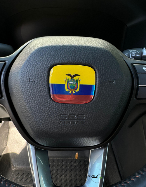 Load image into Gallery viewer, Ecuador Flag 3D Emblem Steering Wheel - automotive (comparable with most Hondas)
