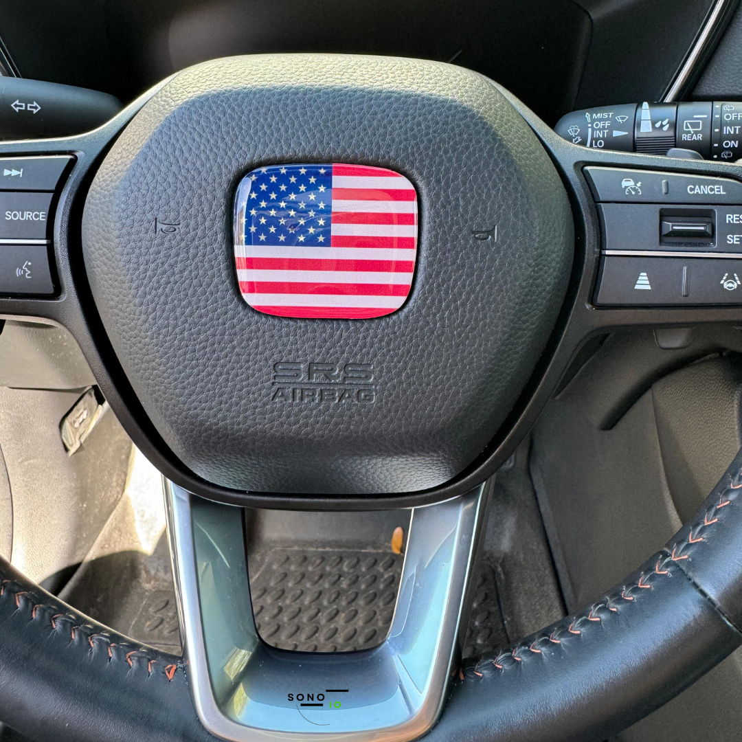 United States of America Flag 3D Emblem Steering Wheel - Automotive, Compatible with Most Hondas