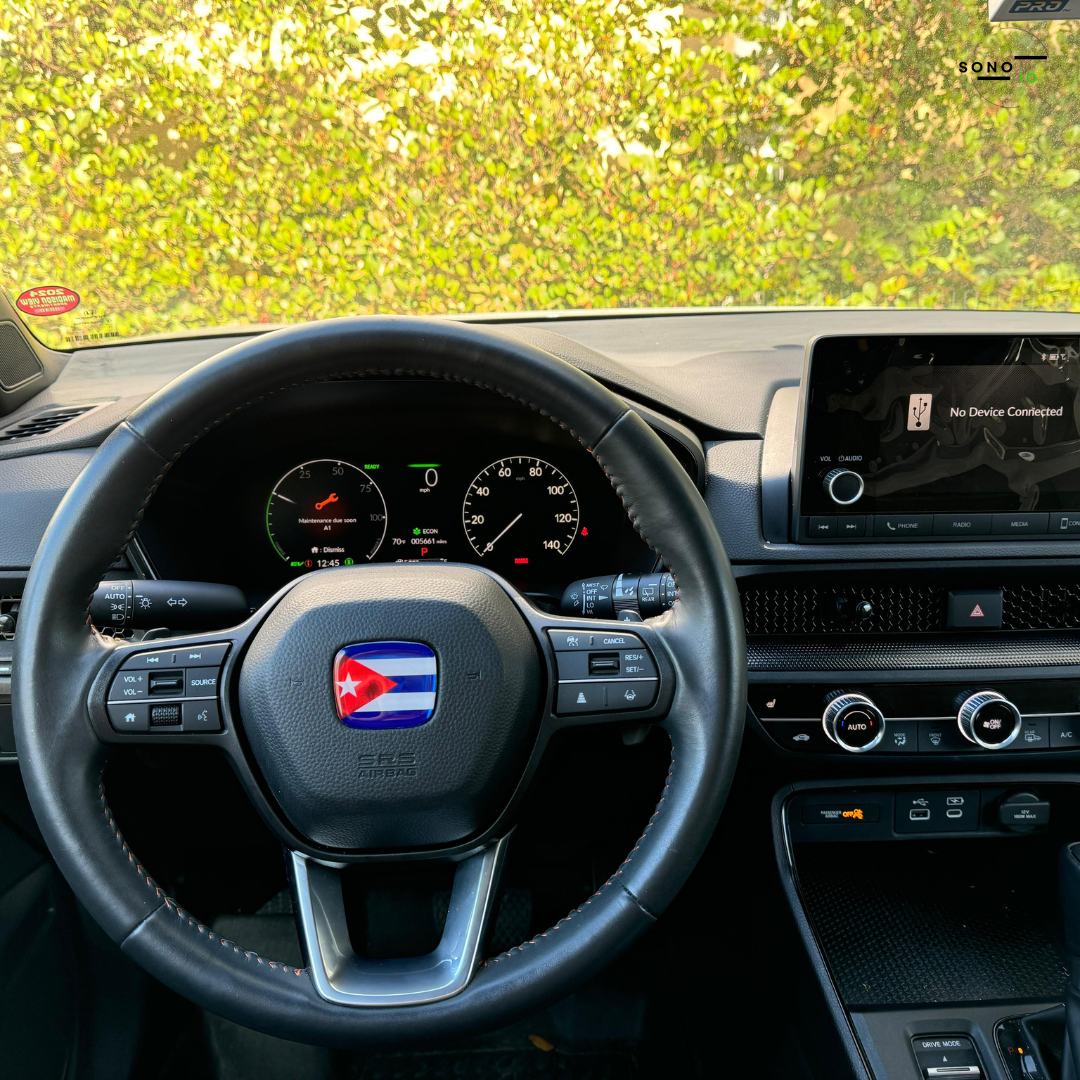 Cuba Flag 3D Emblem Steering Wheel - automotive (comparable with most Hondas)