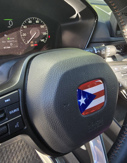 Load image into Gallery viewer, Puerto Rico Flag 3D Emblem Steering Wheel - automotive (comparable with most Hondas)
