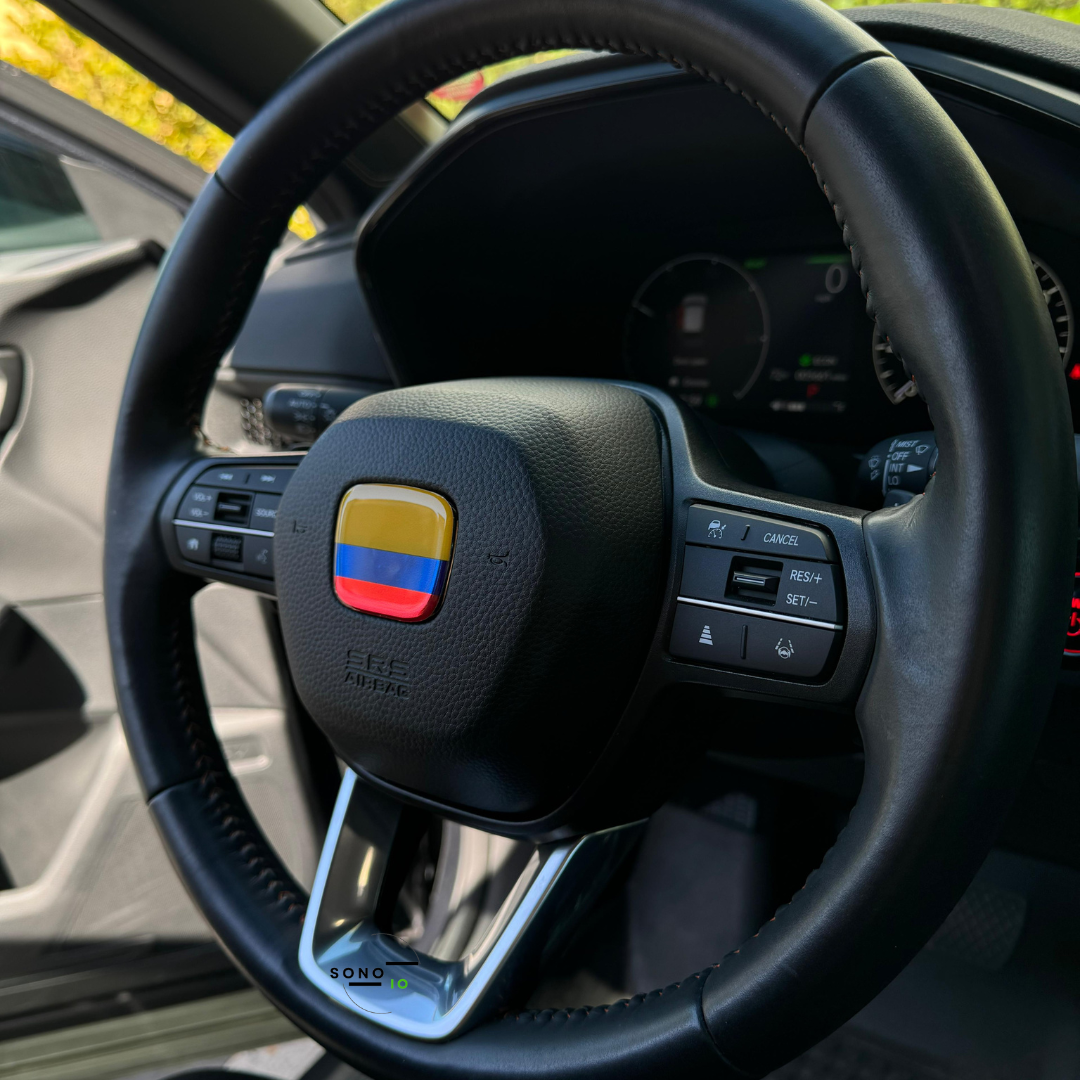 Colombia Flag 3D Emblem Steering Wheel - automotive (comparable with most Hondas)