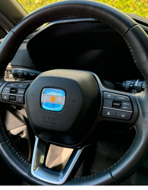 Load image into Gallery viewer, Argentinean Flag 3D Emblem Steering Wheel - automotive (comparable with most Hondas).
