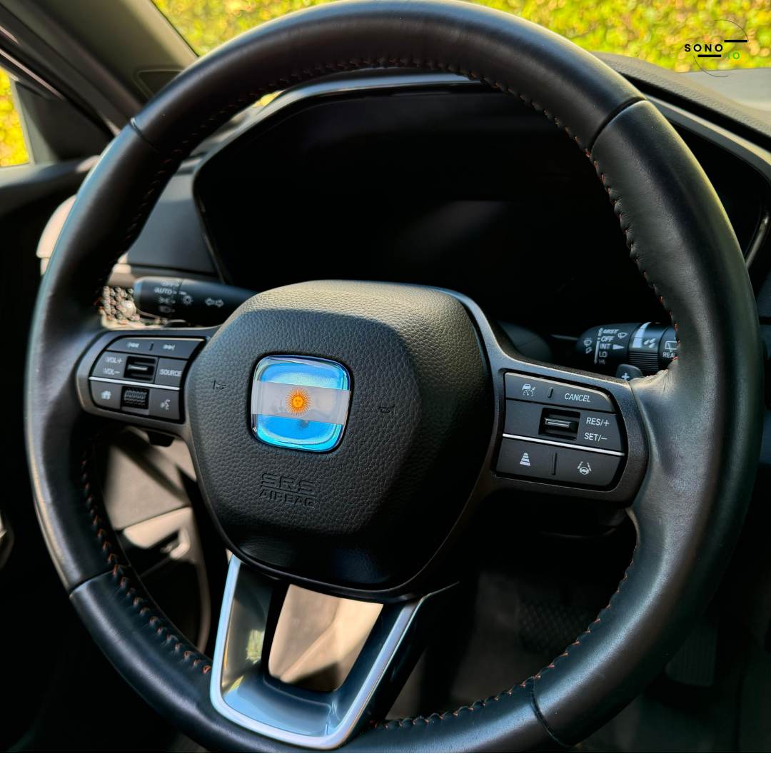 Argentinean Flag 3D Emblem Steering Wheel - automotive (comparable with most Hondas).