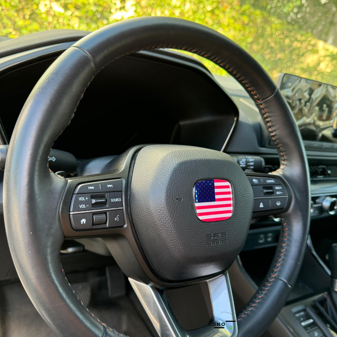 United States of America Flag 3D Emblem Steering Wheel - Automotive, Compatible with Most Hondas