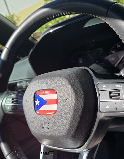 Load image into Gallery viewer, Puerto Rico Flag 3D Emblem Steering Wheel - automotive (comparable with most Hondas)
