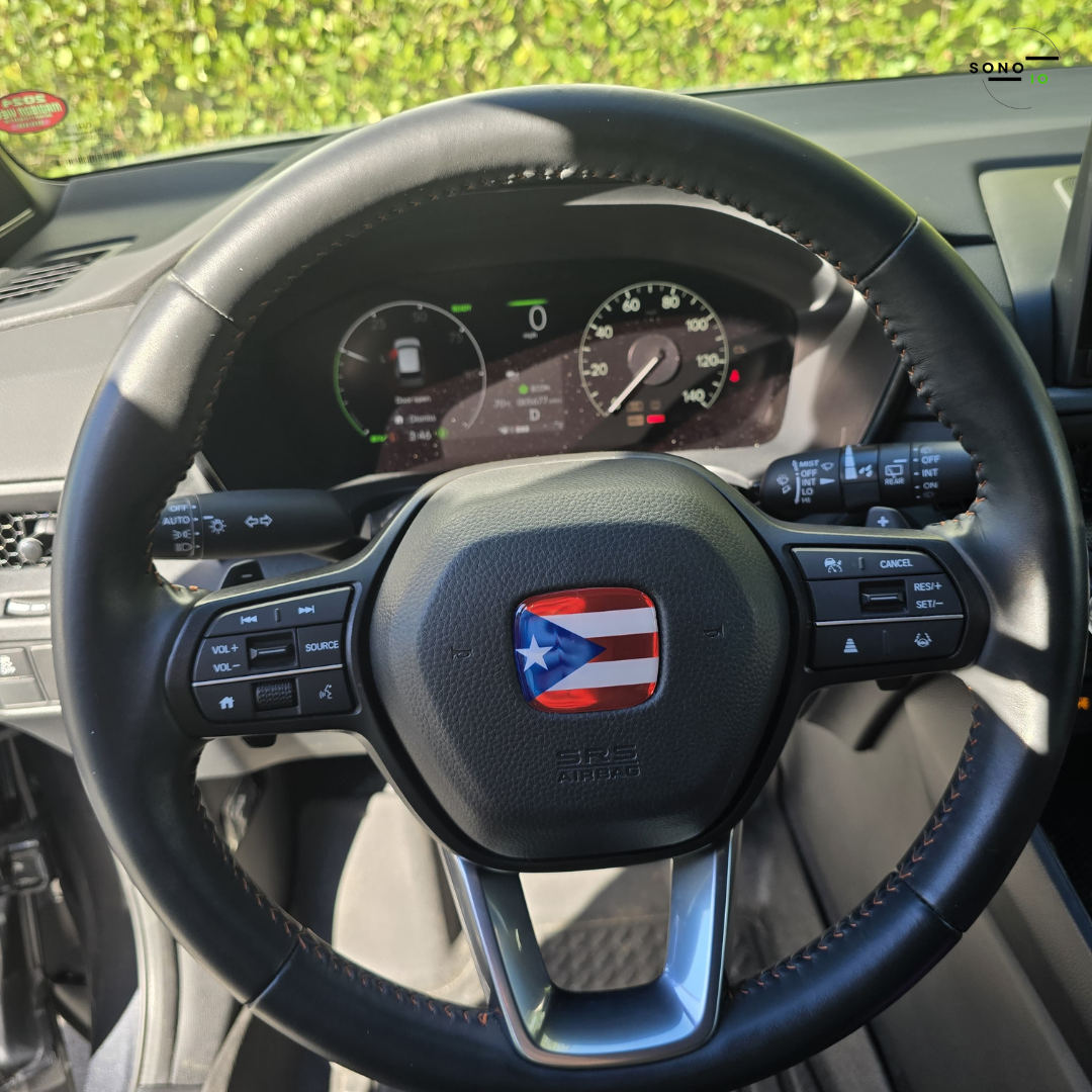 Puerto Rico Flag 3D Emblem Steering Wheel - automotive (comparable with most Hondas)