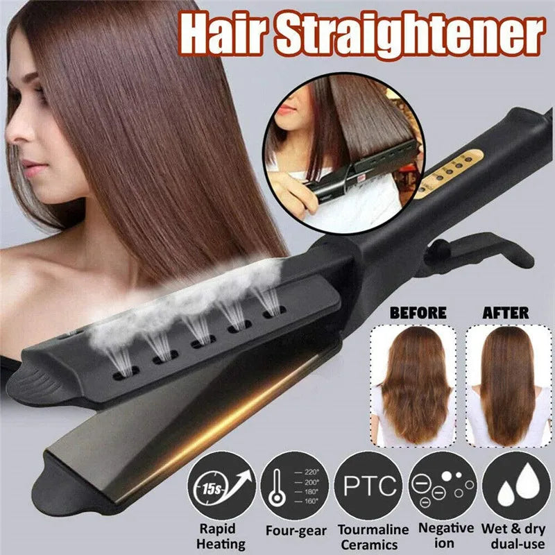 Hair Straightener Four-gear Temperature Adjustment Ceramic Tourmaline Ionic Flat Iron  Widen Panel Professional Styling Tool