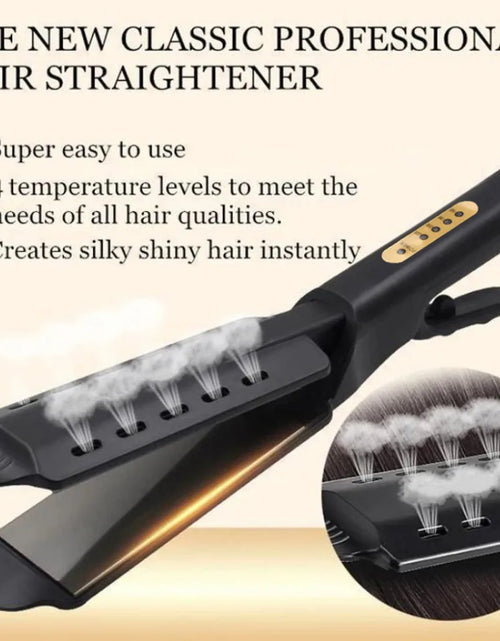 Load image into Gallery viewer, Hair Straightener Four-gear Temperature Adjustment Ceramic Tourmaline Ionic Flat Iron  Widen Panel Professional Styling Tool
