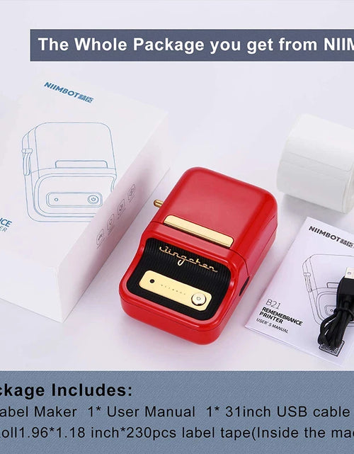 Load image into Gallery viewer, Niimbot B21 Mini Portable Thermal Label Printer Office Supplies Mini Adhesive Sticker Printers Without Ink For Phone
