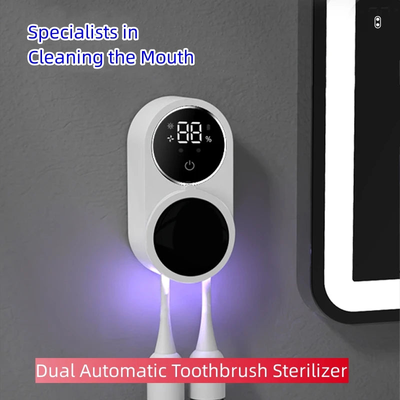 Electric Toothbrush Sterilizer Dual Mini Portable Type C USB Rechargeable Travel For UVC Toothbrush Sterilizer