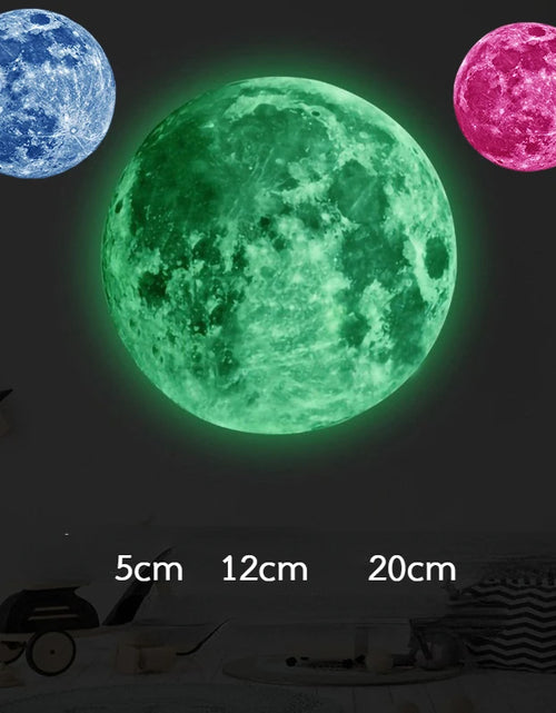 Load image into Gallery viewer, Aesthetic 3D Luminous Moon Wall Sticker Glow In The Dark Fluorescent Sticker PVC Home Kids Room Decals Wall Decor Wallpaper
