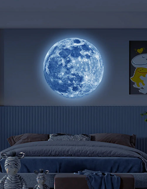 Load image into Gallery viewer, Aesthetic 3D Luminous Moon Wall Sticker Glow In The Dark Fluorescent Sticker PVC Home Kids Room Decals Wall Decor Wallpaper
