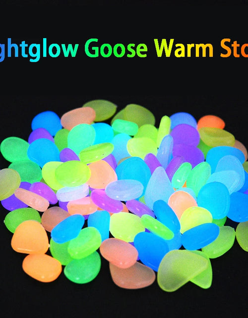 Load image into Gallery viewer, 50/100Pcs Glow in the Dark Garden Pebbles For Sidewalk Garden Terrace Lawn Garden Patio Fish Tank Aquarium Decoration Glow Stone
