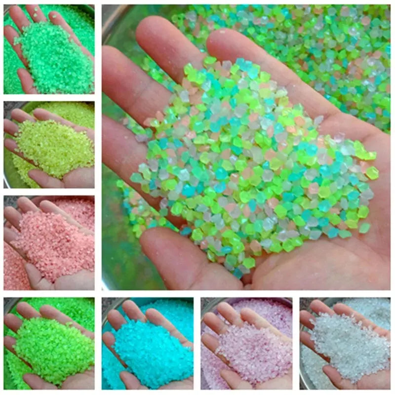 1000-4000Pcs Luminous Sand Glow in The Dark Pebbles Stone Home Garden Yard Outdoor Path Lawn Decoration Fish Tank Aquarium Deco