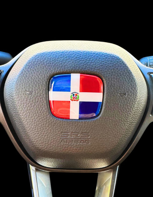 Load image into Gallery viewer, Dominican Flag 3D Emblem Steering Wheel - Automotive Accessory-comparable with most of Hondas
