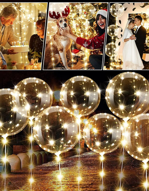 Load image into Gallery viewer, 10Pcs LED Light up Bobo Balloons Transparent Balloons with 3M String Lights Bubble Ballon Christmas Wedding Colorful Warm Decor
