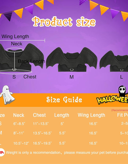 Load image into Gallery viewer, Dog Halloween Costume - Halloween Bat Wings Pet Costumes for Dogs Cats Halloween Party Medium
