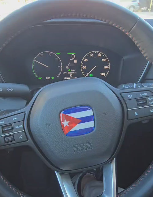 Load and play video in Gallery viewer, Cuba Flag 3D Emblem Steering Wheel - automotive (comparable with most Hondas)
