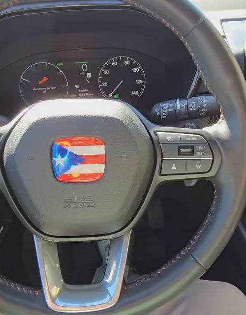 Load and play video in Gallery viewer, Puerto Rico Flag 3D Emblem Steering Wheel - automotive (comparable with most Hondas)
